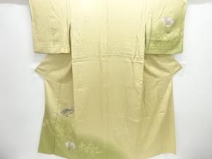 扇面に花模様単衣訪問着